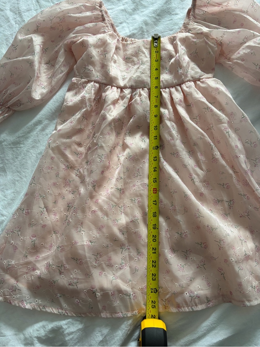 Thirty Thirty Pink Coquette Fairy Square-Neck Floral Babydoll Mini Dress Small - Picture 9 of 14